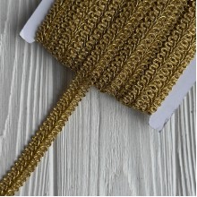 Тесьма ажурная (D30302), 1,5 см, золото, моток 13 м