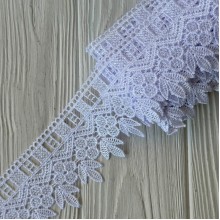 Кружево макраме (D30206), 6 см, белое, рулон 9 м