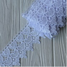Кружево макраме (D30222), 6 см, белое, рулон 9 м