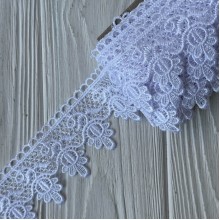 Кружево макраме (D30218), 5 см, белое, рулон 9 м