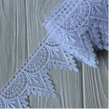 Кружево макраме (D30208), 7,5 см, белое, рулон 9 м