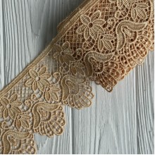 Кружево макраме (D30217), 10 см, бежевое, рулон 9 м