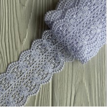 Кружево макраме (D30224), 6 см, белое, рулон 9 м