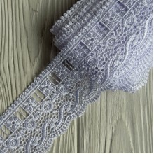 Кружево макраме (D30220), 6 см, белое, рулон 9 м