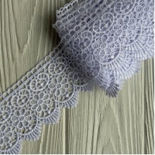 Кружево макраме (D30210), 7 см, белое, рулон 9 м