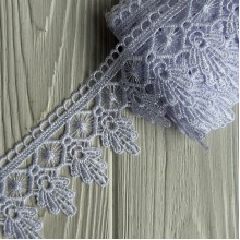 Кружево макраме (D30227), 5,5 см, белое, рулон 9 м