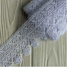 Кружево макраме (D30232), 6 см, белое, рулон 9 м