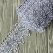 Кружево макраме (D30209), 6 см, белое, рулон 9 м