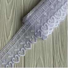 Кружево макраме (D30221), 6 см, белое, рулон 9 м