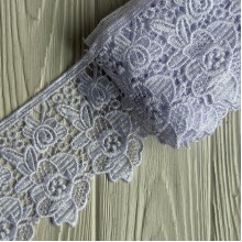 Кружево макраме (D30036), 9 см, белое, рулон 9 м