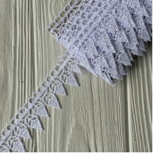 Кружево макраме (D30219), 3 см, белое, рулон 9 м