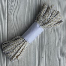 Тесьма цветная с кантом, 1 см, молочная, рулон 9 м