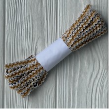 Тесьма цветная с кантом, 1 см, горчичная, рулон 9 м