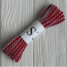 Тесьма цветная с кантом, 1 см, красная, рулон 9 м