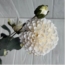 Ветка георгины, 68 см, белая, шт.