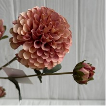 Ветка георгины, 68 см, бежево-пудровая, шт.
