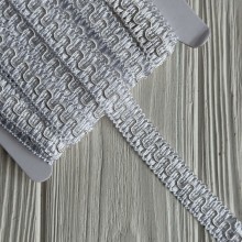 Тесьма ажурная (D30305), 1,5 см, белый, моток 13 м