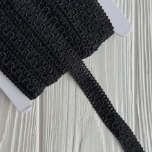 Тесьма ажурная (D30305), 1,5 см, черный, моток 13 м