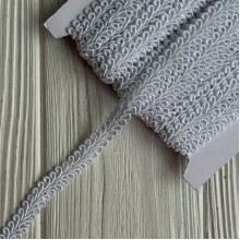 Тесьма ажурная (D30306), 1 см, белая, моток 13 м