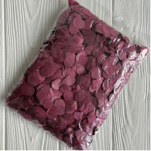 Наполнитель конфети (кружочки), 12 мм, бордовый, упаковка 100 г 