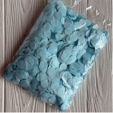 Наполнитель конфети (кружочки), 12 мм, светло-бирюзовый, упаковка 100 г 