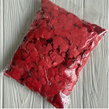 Наполнитель конфети (сердечки), 12 мм, красный, упаковка 100 г 