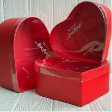 Набор сердец с прозрачной крышкой "Sunshine" (мини), красный, набор из 3 шт.