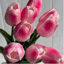 Букет тюльпанов, 34 см, розово-малиновый, букет з 9 шт.