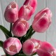 Букет тюльпанов, 34 см, розово-малиновый, букет з 9 шт.