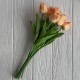 Букет тюльпанов, 34 см, персиково-коралловый, букет з 9 шт.