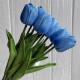 Букет тюльпанов, 34 см, голубо-синий, букет з 9 шт.