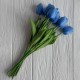 Букет тюльпанов, 34 см, голубо-синий, букет з 9 шт.