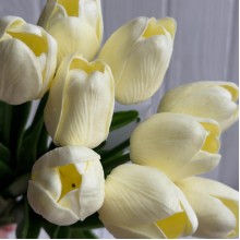 Букет тюльпанов, 34 см, молочный, букет з 9 шт.