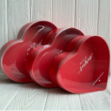 Набор сердец с прозрачной крышкой "Sunshine" (мини), красный, набор из 3 шт.
