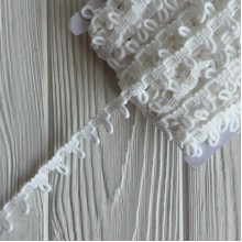 Тесьма-петля (D30337), 1,5 см, белая, моток 23 м