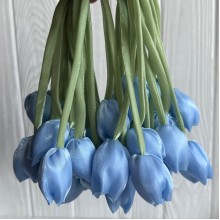 Тюльпаны из органзы, 42 см, голубые, упаковка 20 шт. Тюльпаны из органзы, 42 см, голубые, упаковка 20 шт.