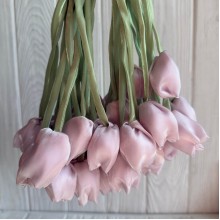 Тюльпаны из органзы, 42 см, бежево-серые, упаковка 20 шт. Тюльпаны из органзы, 42 см, бежево-серые, упаковка 20 шт.