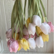Тюльпаны из органзы, 42 см, пастельный микс, упаковка 20 шт. Тюльпаны из органзы, 42 см, пастельный микс, упаковка 20 шт.