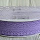 Кружево органзовое (D30328), 3 см, лиловое, рулон 45 м