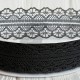 Кружево органзовое (D30328), 3 см, черное, рулон 45 м