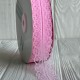 Кружево органзовое (D30328), 3 см, розовое, рулон 45 м