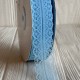 Кружево органзовое (D30328), 3 см, голубое, рулон 45 м