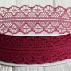 Кружево органзовое (D30328), 3 см, бордовое, рулон 45 м
