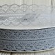 Кружево органзовое (D30328), 3 см, серое, рулон 45 м