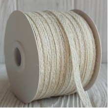 Тесьма-мешковина, 0,6 см, белая, рулон 50 м