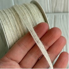 Тесьма-мешковина, 0,6 см, белая, рулон 50 м