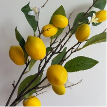 Гілка з лимонами (з цвітом) (С30698), 90 см, жовта, шт. Гілка з лимонами (з цвітом) (С30698), 90 см, жовта, шт.