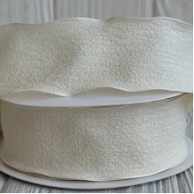 Стрічка жатка (D30330), 4 см, молочна, рулон 9 м