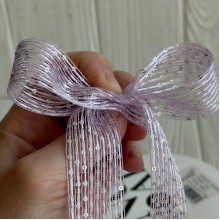 Лента с паетками (D30322), 3 см, лиловая, рулон 12 м