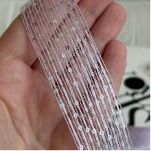 Лента с паетками (D30322), 3 см, лиловая, рулон 12 м